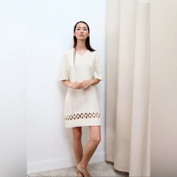 Kordal Interlock Mini Sweater Dress Black 100% Alpaca Wool Sustainable Luxury - Picture 1 of 13